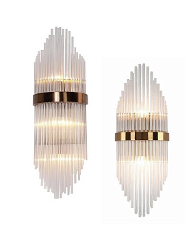 Светильник настенный 2хЕ14 40W золото/стекло