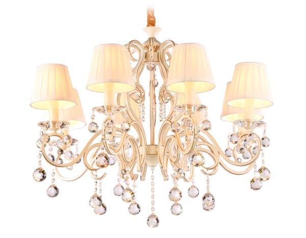 Подвесная люстра с абажурами TR4561/8 BG/GD бежевый/золото E14/8 max 40W D750*605 Ambrella Light