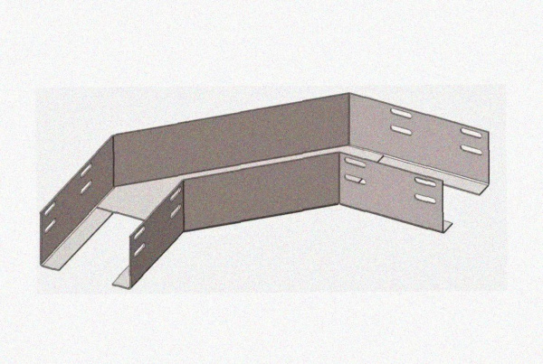Лоток угловой замковый глухой КГЗГ 50х50-135 УХЛ1 поворот на 135, оцинкованный лист, S1,5