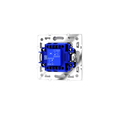 Перекрестный переключатель встраиваемый Voltum S70 одноклавишный 10А, (белый глянцевый)