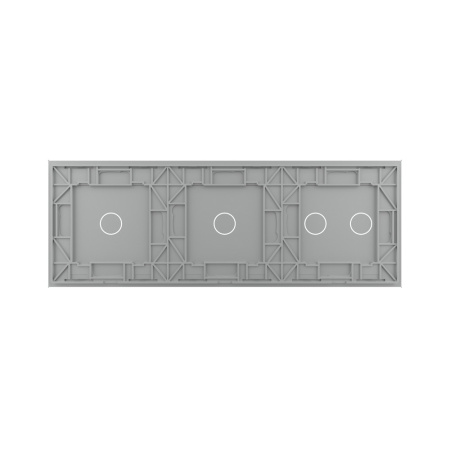 Панель для трех сенсорных выключателей, 4 клавиши (2+1+1), цвет серый, стекло Livolo
