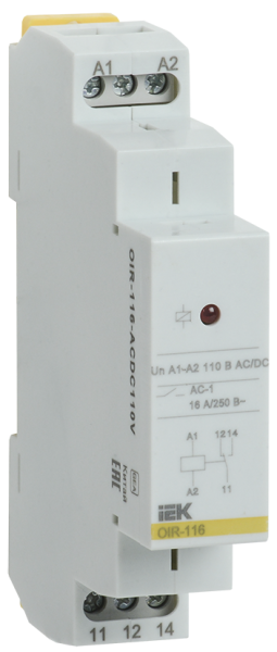 Реле промежуточное модульное OIR 1 контакт 16А 110В AC/DC IEK