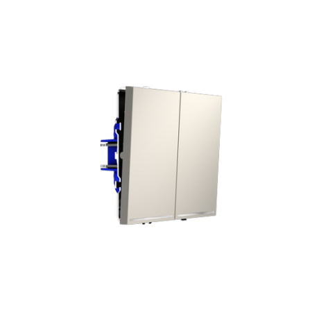 Проходной переключатель встраиваемый Voltum S70 двухклавишный с подсветкой 10А, (кашемир)