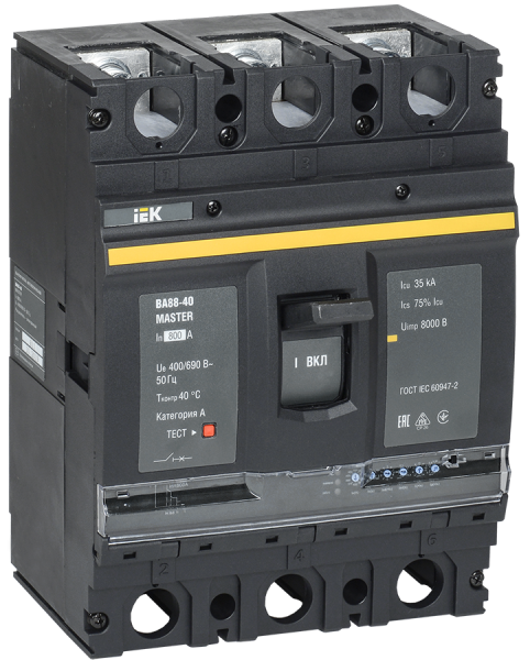 Выключатель автоматический ВА88-40 3П 800А 35кА MASTER с электронным расцепителем IEK