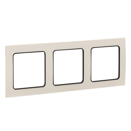 Стокгольм Рамка 3-местная белая с линией цвета черный EKF