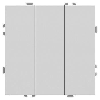 Выключатель 3-клавишный (механизм), STEKKER, 250В, 10А, серия Эмили, RSW10-5108-01, белый фарфор, soft touch