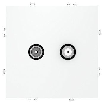 Розетка телевизионная встраиваемая Voltum S70 оконечная TV+SAT, (белый матовый)