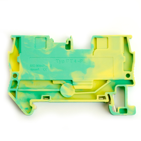 Зажим пружинный, 2-проводной проходной ЗНИ - 4, JXB PT 4, желтый,зеленый LD572-1-40 STEKKER