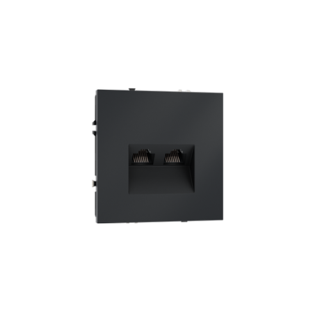 Розетка компьютерная встраиваемая Voltum S70 двойная RJ45+RJ45 КАТ.6, (графит)