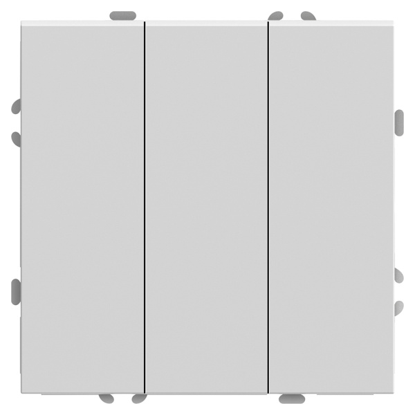 Выключатель 3-клавишный (механизм), STEKKER, 250В, 10А, серия Эмили, RSW10-5108-01, белый фарфор, soft touch