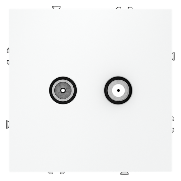 Розетка телевизионная встраиваемая Voltum S70 оконечная TV+SAT, (белый матовый)