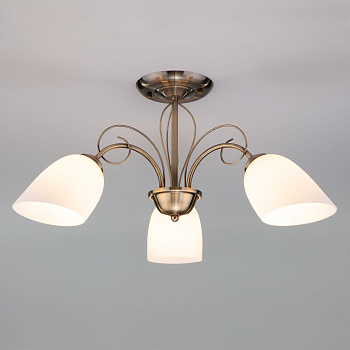 Люстра с плафонами 3*E27 60Вт античная бронза IP20 Stefanie (30107/3 античная бронза) Eurosvet