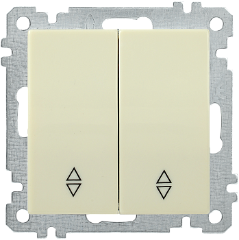 Выключатель 2-клавишный проходной ВС10-2-2-Б 10А BOLERO кремовый IEK