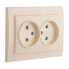 Минск Розетка 2-мест, СП б/з 10А бежевый с защ, штор, EKF