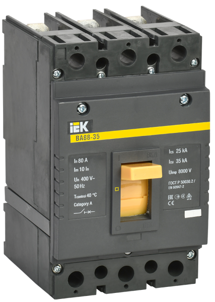 Выключатель автоматический ВА88-35 3П 80А 35кА IEK