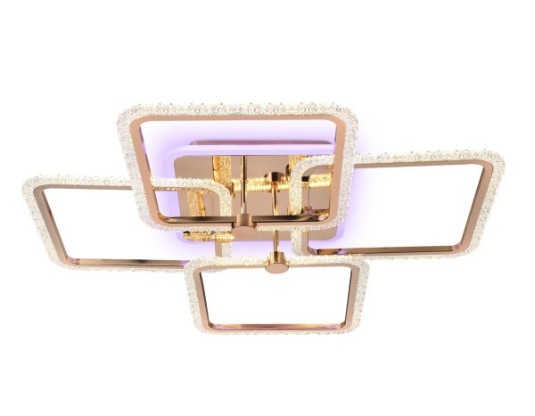 Потолочный светодиодный светильник с пультом FA538/4 GD золото 148W 660*660*130 ПДУ РАДИО 2.4G) Ambrella Light