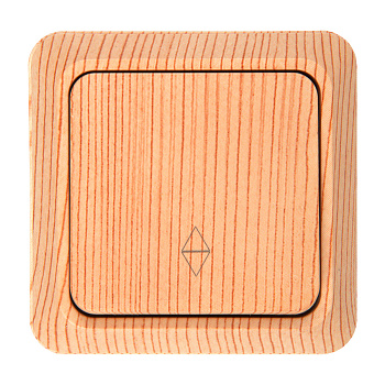 Выключатель (переключатель) на 2 направления 1-кл. открытой установки IP20 10А, сосна "Альфа" General