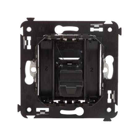 USB 3.0 розетка одинарная в стену, тип А-А, "Avanti", "Черный матовый" DKC