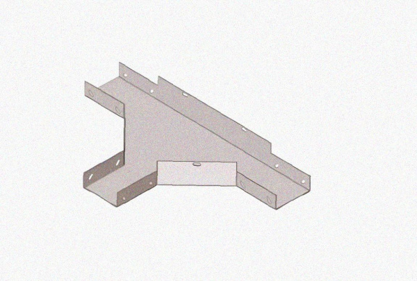 Лоток тройниковый замковый глухой ОТЗГ 100х50 УХЛ1, оцинкованный лист, S1,5