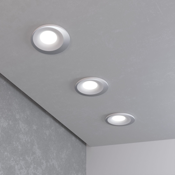 Встраиваемый точечный светильник GU10 белый, серебряный IP20 (a053357) Elektrostandard