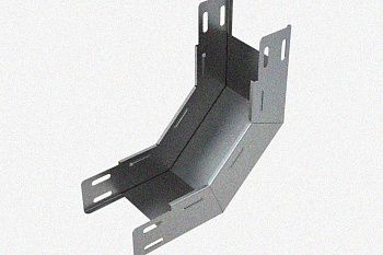 Лоток замковый глухой КСЗГ 300х85-90 УХЛ1 для поворота трассы вниз на 90, горячее цинкование, S1,5