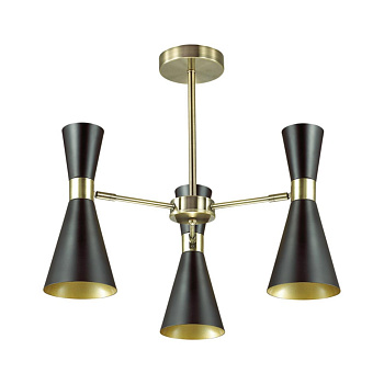 Люстра потолочная E14 3*60W 220V QUINN античная бронза/матовый черный LUMION