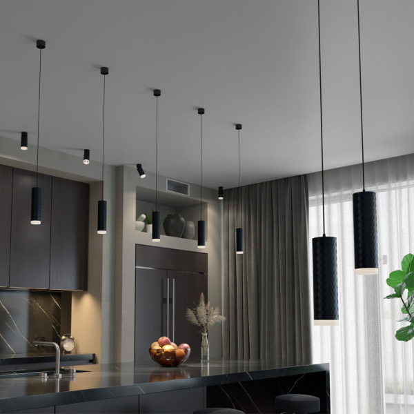 Накл.св-к,провод 2м IP20 GU10 9W 220V BRILL черный NOVOTECH