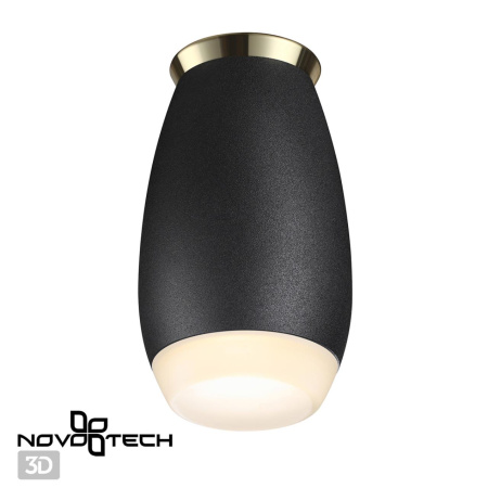 Св-к накл.влагозащ.IP44 GU10 9W 220V GENT черный/золото NOVOTECH