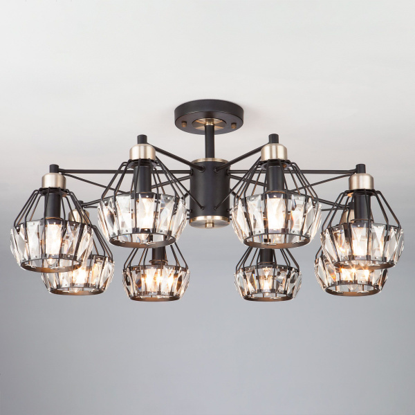 Потолочная люстра в стиле лофт 8*E14 60Вт белый, черный IP20 Lord (70075/8 черный) Eurosvet