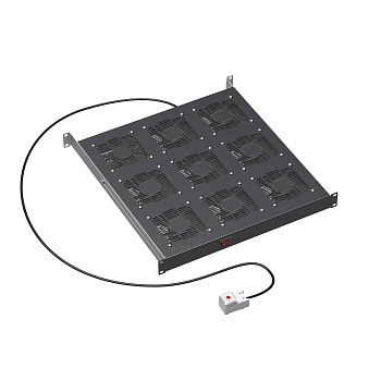 19" Вентиляторный модуль 9 вентиляторов с термостатом для 19" IT-корпусов ДКС серии STI/CQE, RAL9005 DKC