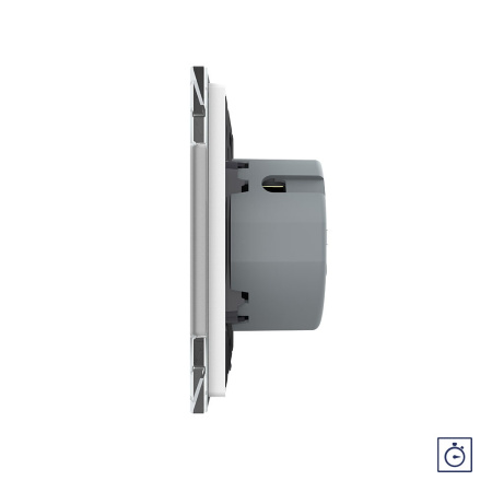 Сенсорный выключатель с таймером Quadro 1 клавиша 1 модуль Белый Livolo