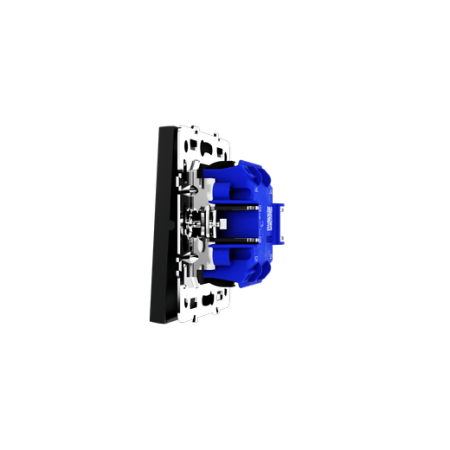 Выключатель с самовозвратом встраиваемый Voltum S70 двухклавишный 10А, (черный матовый)
