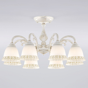 Классическая люстра 8*E27 60Вт белый с золотом IP20 Campina (60107/8 белый с золотом) Eurosvet