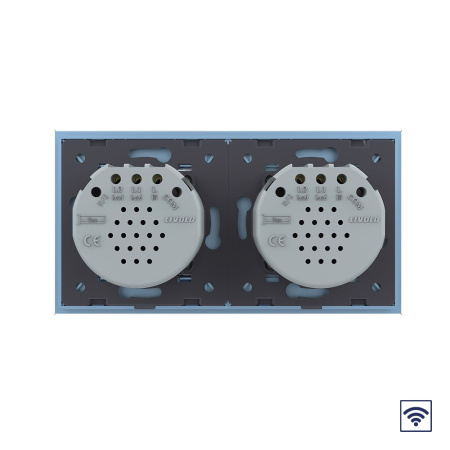 Сенсорный радиоуправляемый выключатель 4 клавиши (2-2), 2 поста Синий Livolo