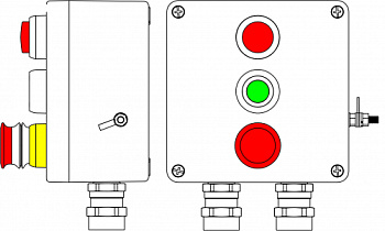 Взрывозащищ. пост упр. из полиэстера CPE-P-05-(1xLR(250)-P1G(11)-1xP3E(11))-2x6018AASBKGM2SB(C)1Ex d e IIC T6 Gb / Ex tb IIIC T80°C Db IP66 DKC