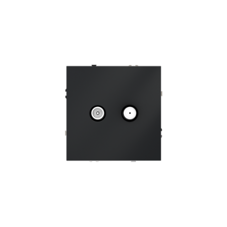 Розетка телевизионная встраиваемая Voltum S70 оконечная TV+SAT, (графит)