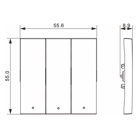 Donel A07 матовый кремовый клавиша 3-я с подсветкой, серия DB