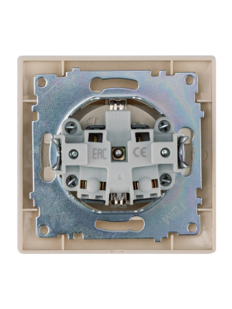 Розетка 2П+З 16А 250В IP44 с крышкой сл. кость "Лама" TDM