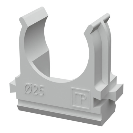 Крепеж-клипса для труб АБС-пластик в карт d25 мм (100шт/1000шт уп/кор) Промрукав