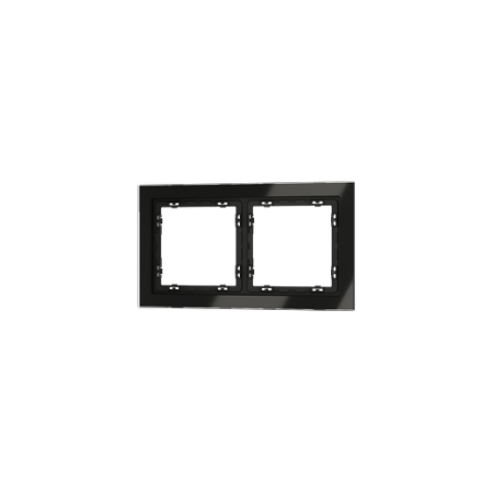 Рамка стеклянная Voltum S70 на 2 поста, (черный, стекло)