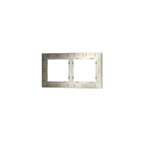 Рамка стеклянная Voltum S70 на 2 поста, (шелк, стекло)