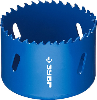 64мм, коронка биметаллическая, быстрорежущая сталь ЗУБР