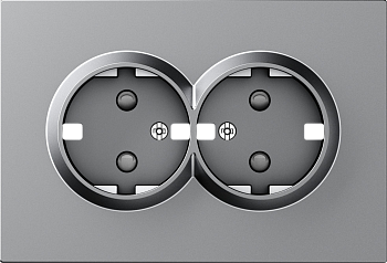 Donel A07 матовый серый накладка для розетки 2-й с заземлением, со шторками 16A 250 В~,серия DB