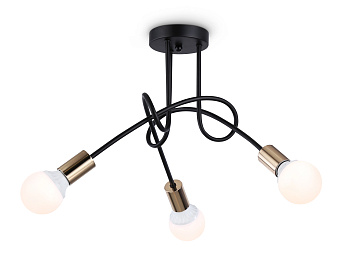 Потолочный светильник в стиле лофт TR80415/3 BK/GD черный/золото E27/3 max 60W D670*370 Ambrella Light