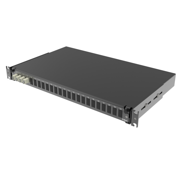 Оптическая полка выдвижная 1U с адатерами 4 х duplex LC ОМ2 в комплекте с лицевой панелью, пигтейлами, сплайс-кассет(ой/ами) и гильзами КДЗС DKC