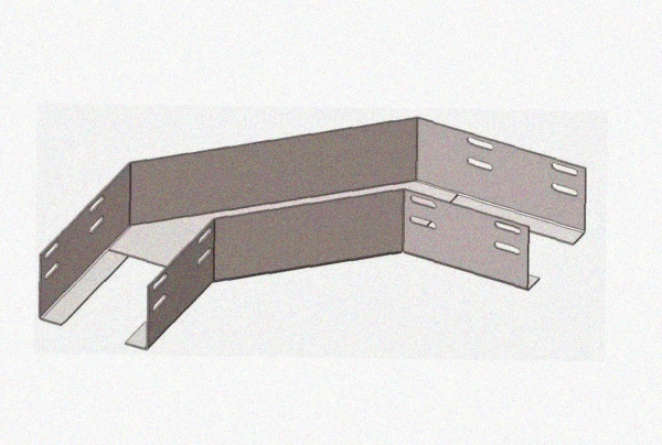 Лоток угловой перфорированный КГ 200х100-135 УХЛ1 поворот на 135, оцинкованный лист S1,0