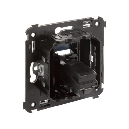 USB 2.0 розетка одинарная в стену, тип А-А, "Avanti", "Черный квадрат" DKC