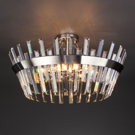 Потолочная люстра с хрусталем 8*E14 60Вт никель IP20 (10111/8 сатин-никель) Eurosvet