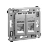 Компьютерная розетка RJ-45 в стену, кат.5e двойная экранированная,"Avanti", "Закаленная сталь" DKC