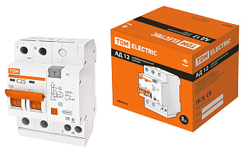 Дифференциальный автоматический выключатель АД12 2П 6А 10мА TDM